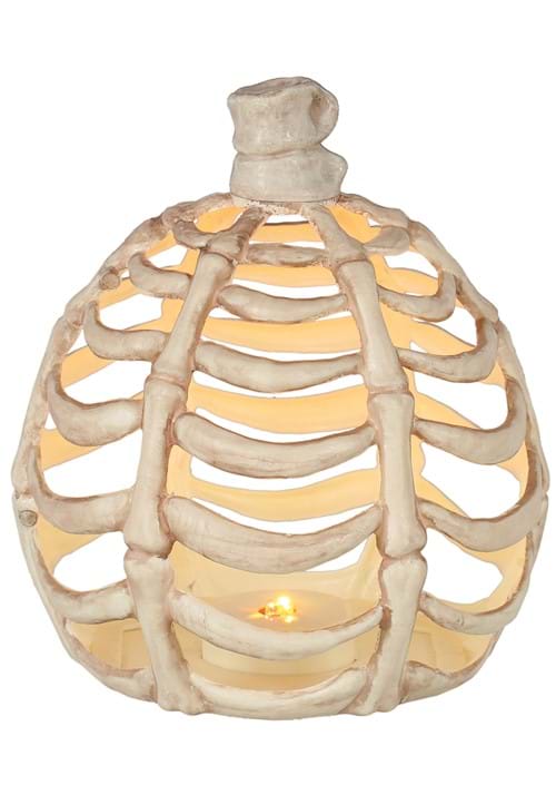 9-Inch Light Up Pumpkin Bones Decoration - US 6781