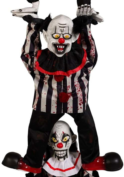 12FT 3-Stacked Acrobatic Animatronic Clowns Halloween Decoration - Brick Thunder - US 4909