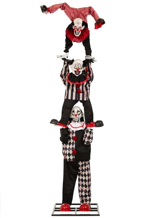 12FT 3-Stacked Acrobatic Animatronic Clowns Halloween Decoration - Brick Thunder - US 4909