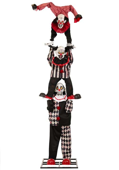 12FT 3-Stacked Acrobatic Animatronic Clowns Halloween Decoration - Brick Thunder - US 4909