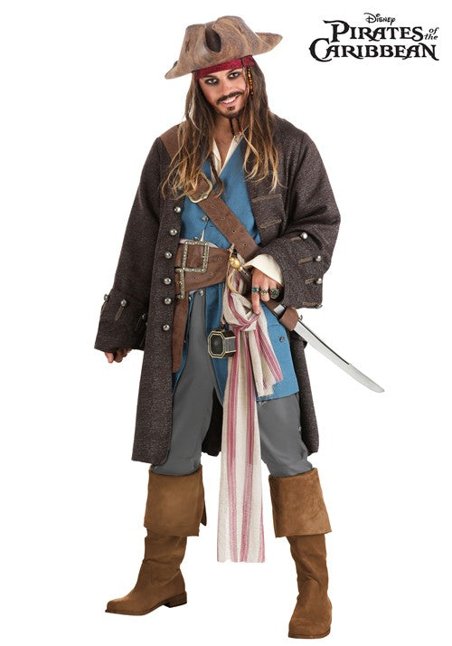 Captain Jack Sparrow Costume for Men from Disney's Pirates of the Caribbean - US 0922