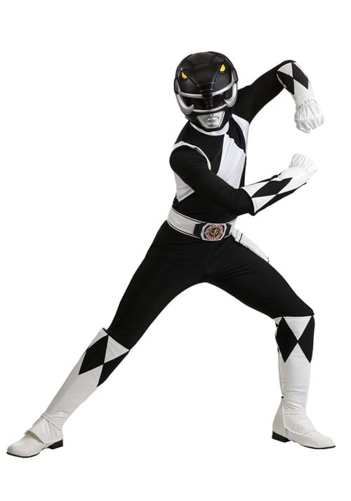 Men's Authentic Power Rangers Black Ranger Costume - US 6795