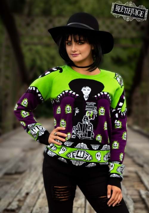 Beetlejuice Lydia Deetz Adult Halloween Sweater - US 9523