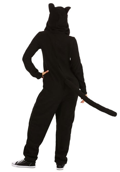 Black Cat Costume Onesie for Adults - US 8037