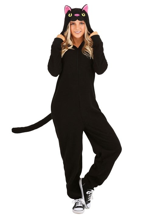 Black Cat Costume Onesie for Adults - US 8037