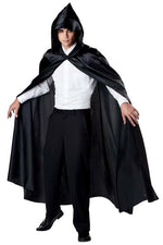 Adult Black Hooded Costume Cloak - US 0880