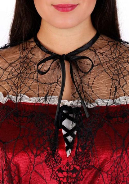Adult Black Sheer Cobweb Costume Cape - US 9365
