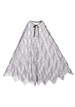 Adult Black Sheer Cobweb Costume Cape - US 9365