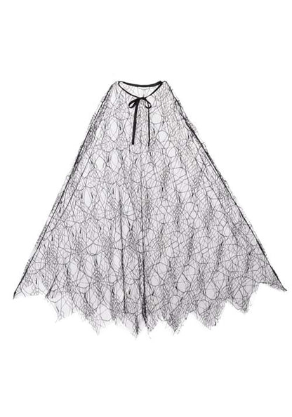 Adult Black Sheer Cobweb Costume Cape - US 9365