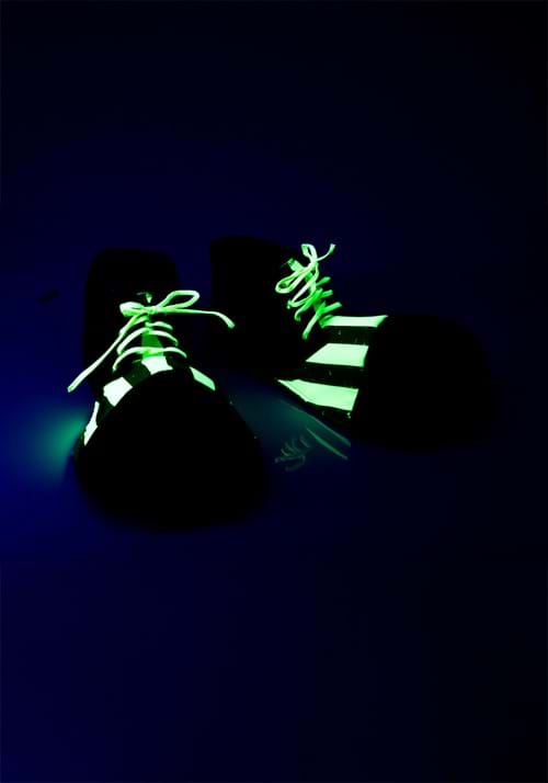 Blacklight Reactive Two Tone Clown Shoes for Adults - US 1884
