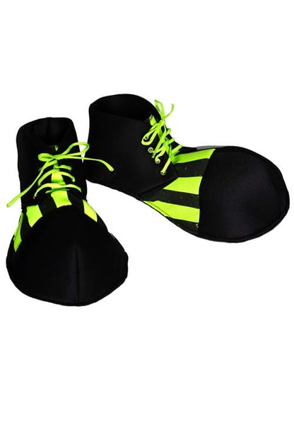 Blacklight Reactive Two Tone Clown Shoes for Adults - US 1884