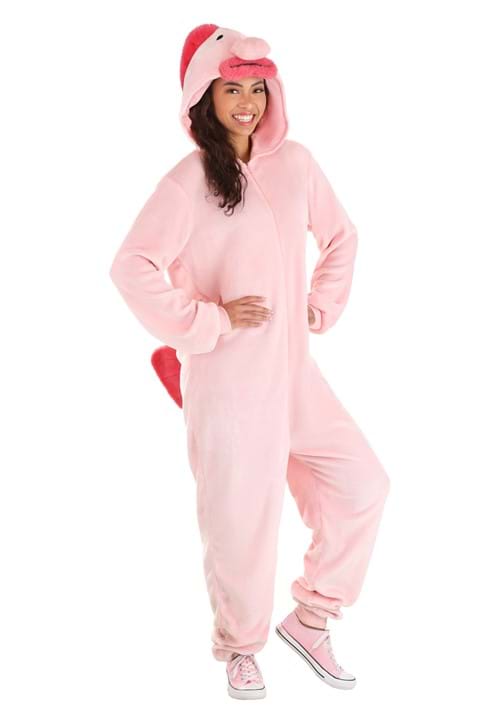 Adult Pink Blob Fish Onesie Costume - US 1077
