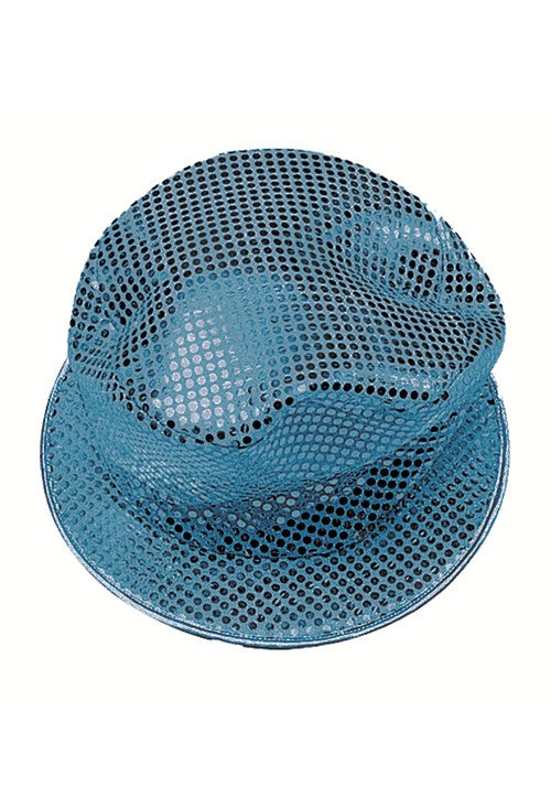 11-Inch Adult Blue Sequin Top Hat Accessory - US 0045