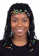 Adult Braided Black Costume Wig with Beads - US 8861