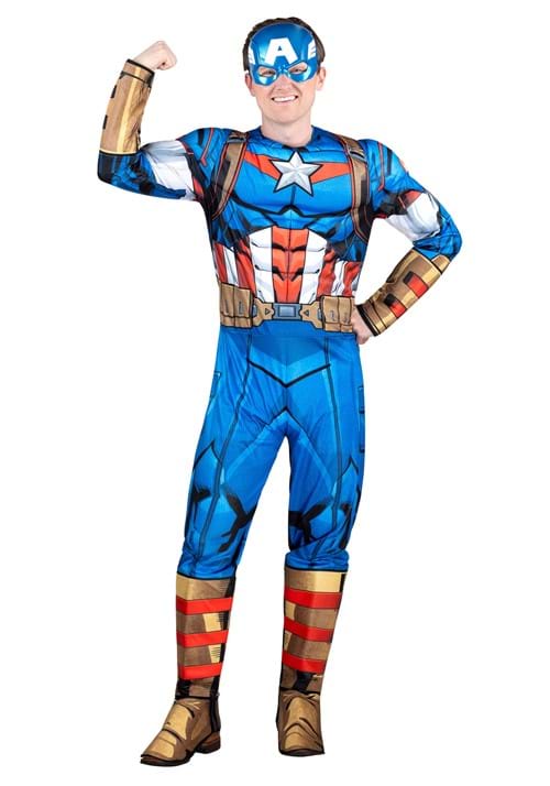 Men's Captain America Costume with Muscles - US 9207