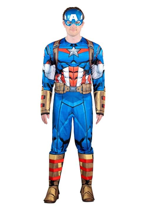 Men's Captain America Costume with Muscles - US 9207