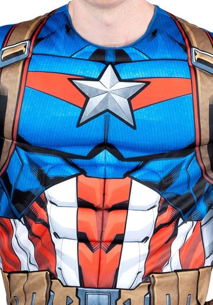 Men's Captain America Costume with Muscles - US 9207