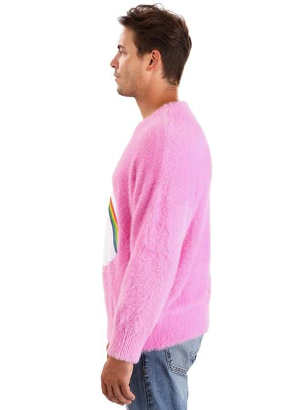 Care Bears Adult Cheer Bear Belly Badge Sweater - US 7122
