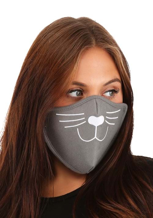 Adult Gray Cat Face Mask - US 3854