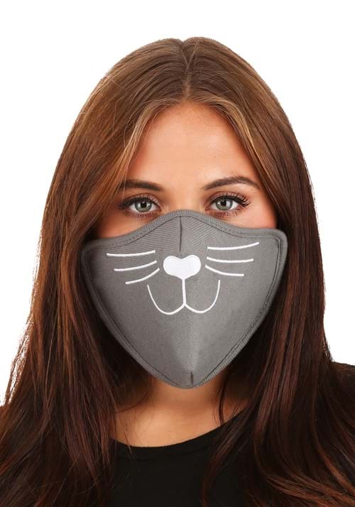 Adult Gray Cat Face Mask - US 3854