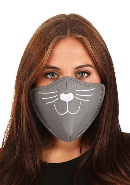 Adult Gray Cat Face Mask - US 3854