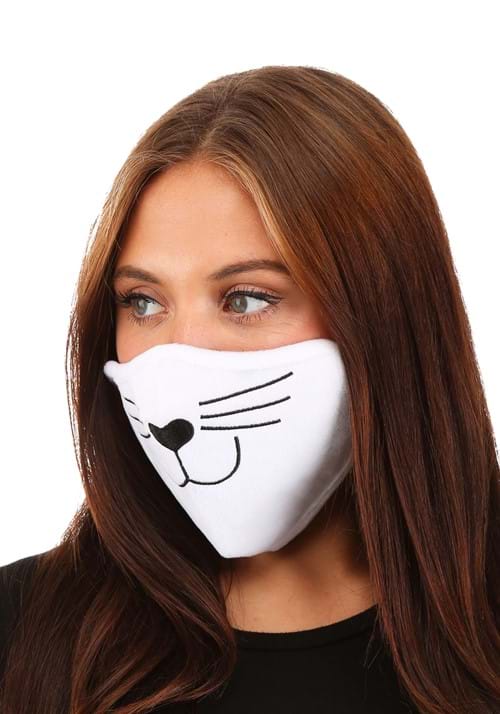 Adult White Cat Face Mask - US 9875