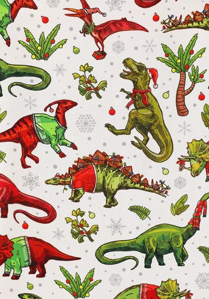 Christmas Dinosaurs Button Up Shirt for Adults - US 4516