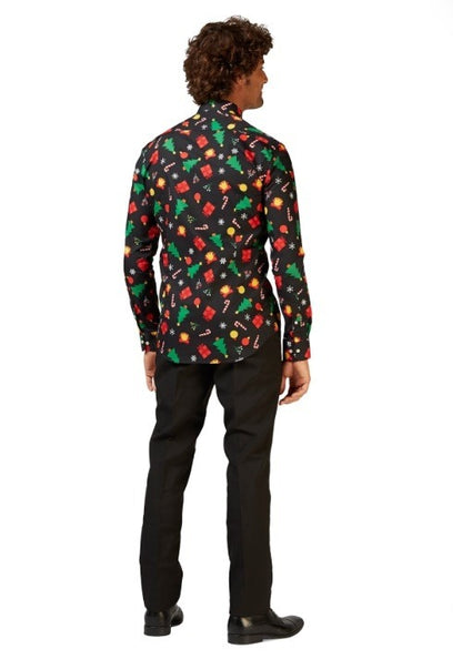 Christmas Icons Button Up Shirt for Adults - US 8392