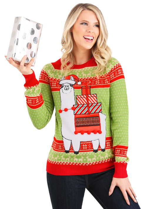 Christmas Llama Ugly Sweater for Adults - US 2100