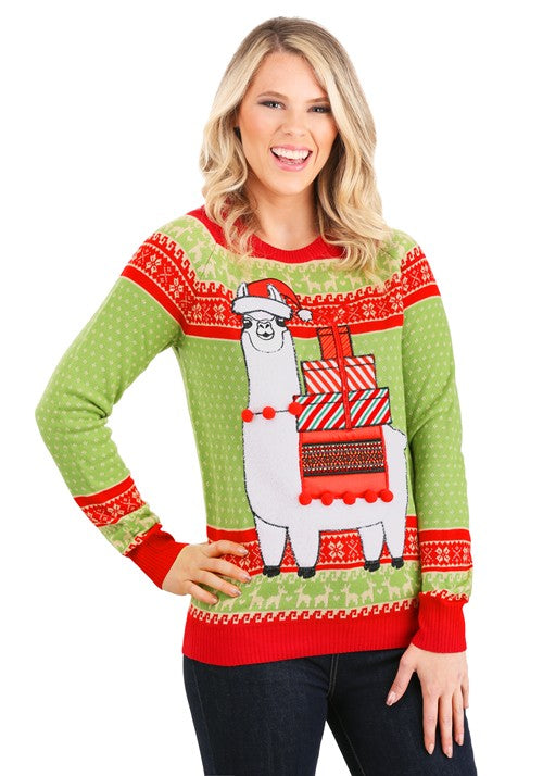 Christmas Llama Ugly Sweater for Adults - US 2100