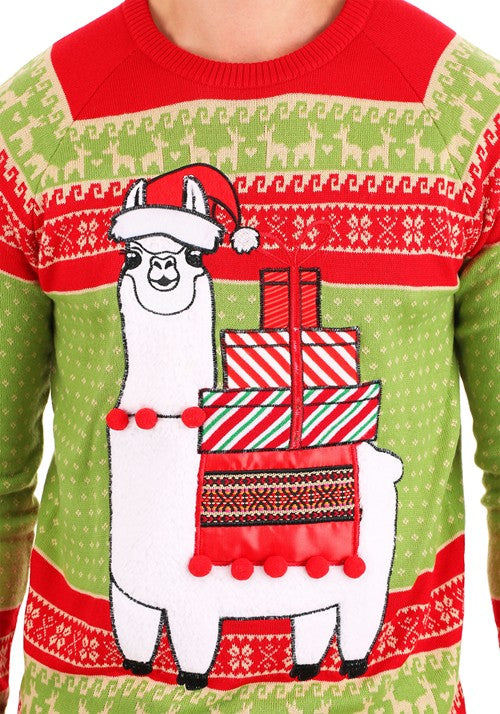 Christmas Llama Ugly Sweater for Adults - US 2100