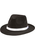 Adult 20s Black Gangster Fedora Costume Hat - US 5225