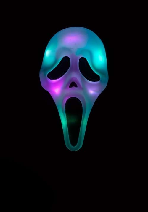 Color Changing Ghost Face Costume Mask for Adults - US 7199