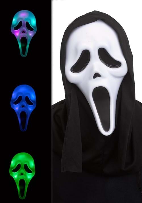Color Changing Ghost Face Costume Mask for Adults - US 7199