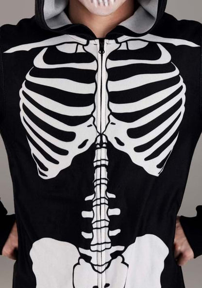 Cozy Skeleton Costume Onesie for Adults - US 9020