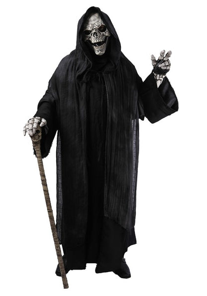 Adult Dark Reaper Coat Costume with Skull Mask and Skeleton Gloves - US 0741