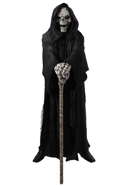 Adult Dark Reaper Coat Costume with Skull Mask and Skeleton Gloves - US 0741