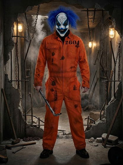 Distressed Prisoner Jumpsuit Costume for Adults - US 9601