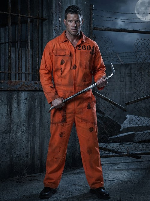 Distressed Prisoner Jumpsuit Costume for Adults - US 9601