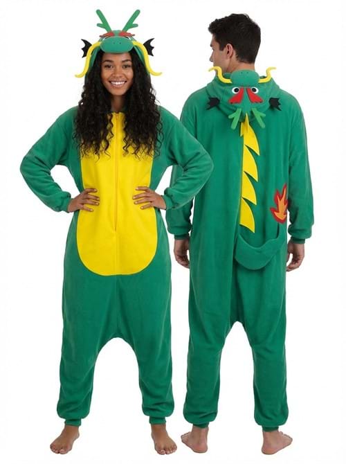 Adult Eastern Dragon Costume Onesie - US 0708