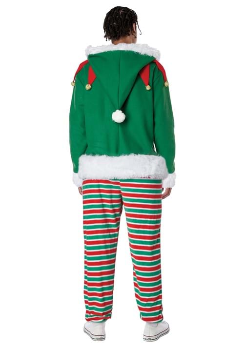 Adult Holiday Elf Zipper Jumpsuit Costume - US 7838
