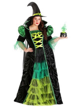 Women's Plus Size Enchanted Green Witch Costume - US 5059
