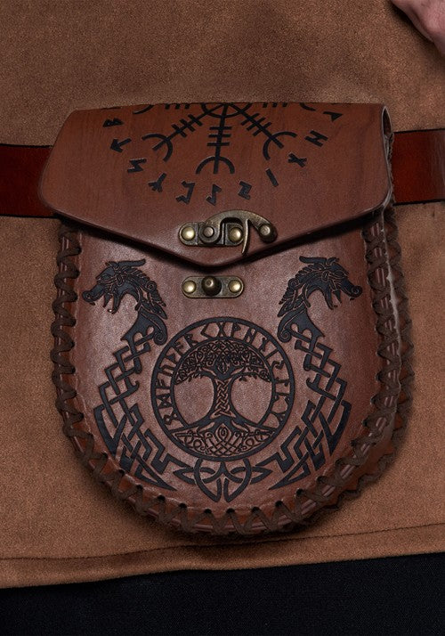 Adult Faux Leather Viking Costume Hip Bag - US 6010