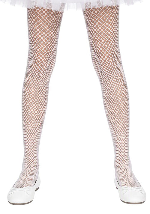 Women's White Fishnet Costume Pantyhose - US 6246