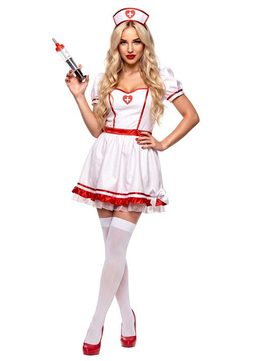 Women's Flirty Night Nurse Costume Dress - US 5833
