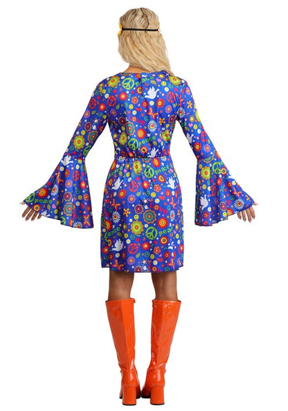 Women's Flower Power Hippie Costume Dress - US 8836