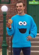 Adult Sesame Street Fuzzy Cookie Monster Oversized Sweater - US 4644