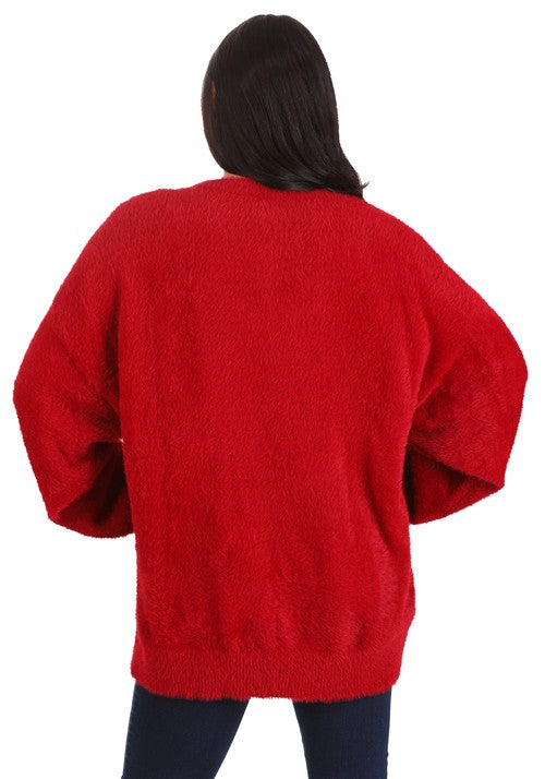 Sesame Streets Fuzzy Elmo Oversized Sweater for Adults - US 2287