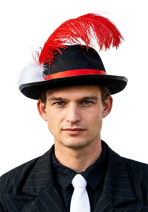 23-Inch Adult Gangster Pimp Black Felt Costume Hat - US 0470