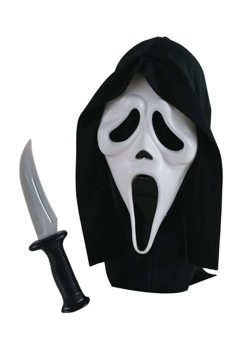 Adult Ghost Face Mask with Knife Costume Kit - US 9876